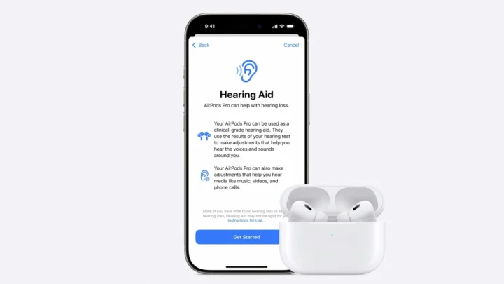 Imagem funcionalidade de aparelhos auditivos no iOS 18 via AirPods 2 Pro