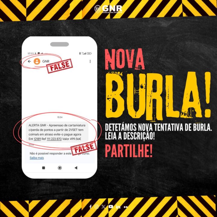 GNR alerta para tentativa de burla que chega por SMS