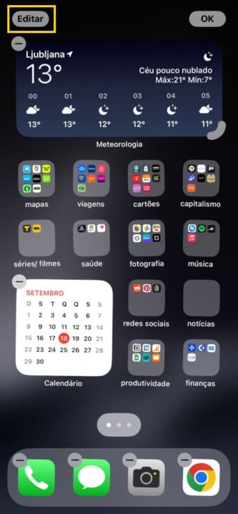 Como remover o nome das pastas de aplicações no iOS 18