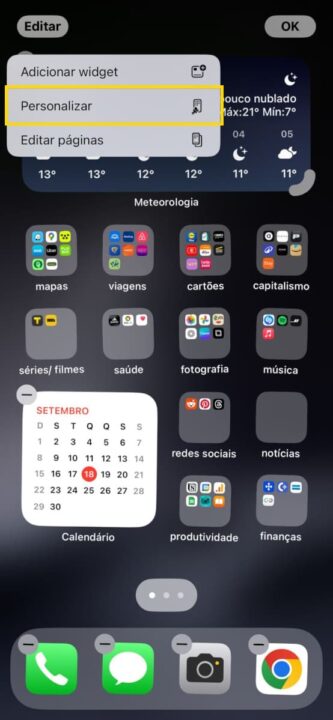 Como remover o nome das pastas de aplicações no iOS 18