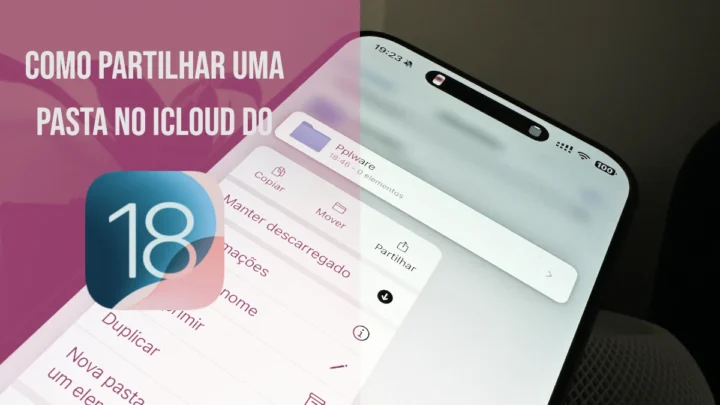 Ilustração da partilha iCloud da app Ficheiros