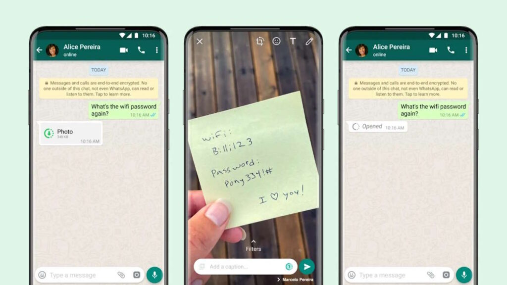 WhatsApp falha visualização única imagens