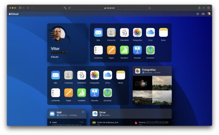 Imagem iCloud web