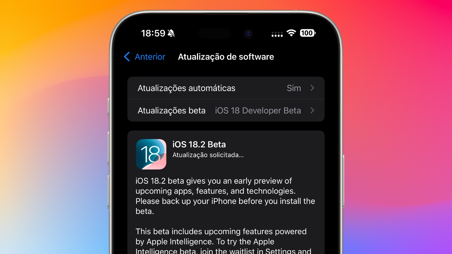 iOS 18.2 beta já está disponível. Vem aí muito mais Inteligência Artificial