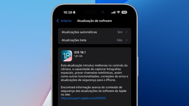 Imagem iOS 18.1 no iPhone 16 Pro Max