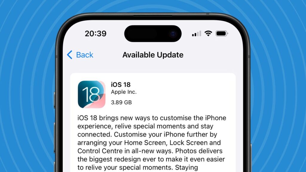 iOS 18.0.1 Apple iPhone 16 atualização problemas