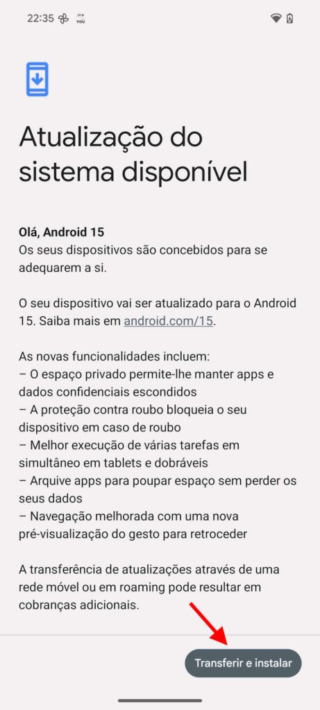 Android 15 Pixel Google instalar