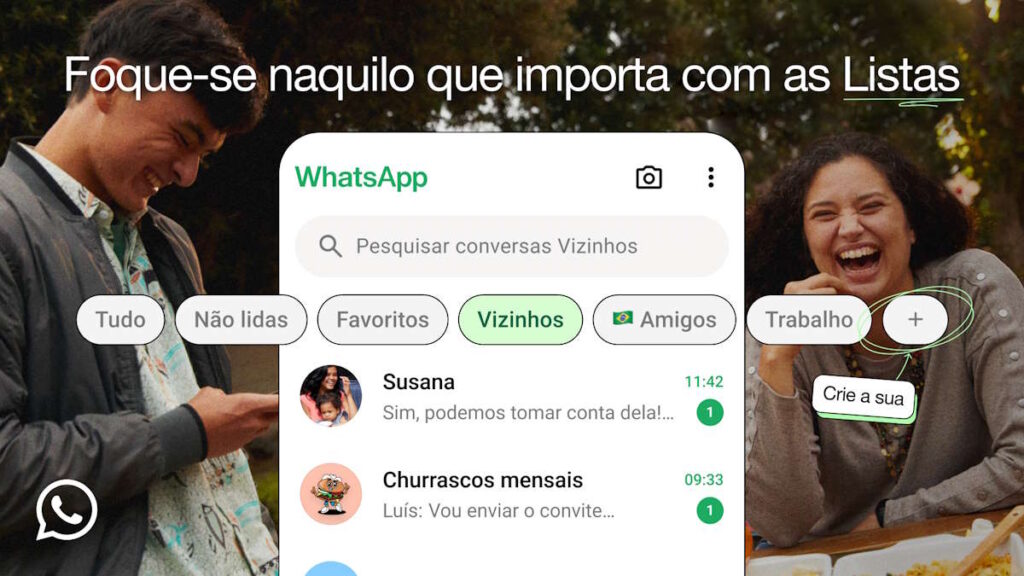 WhatsApp listas conversas organizar