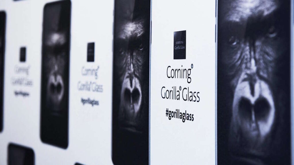 Corning UE Gorila Glass concorrência ecrãs