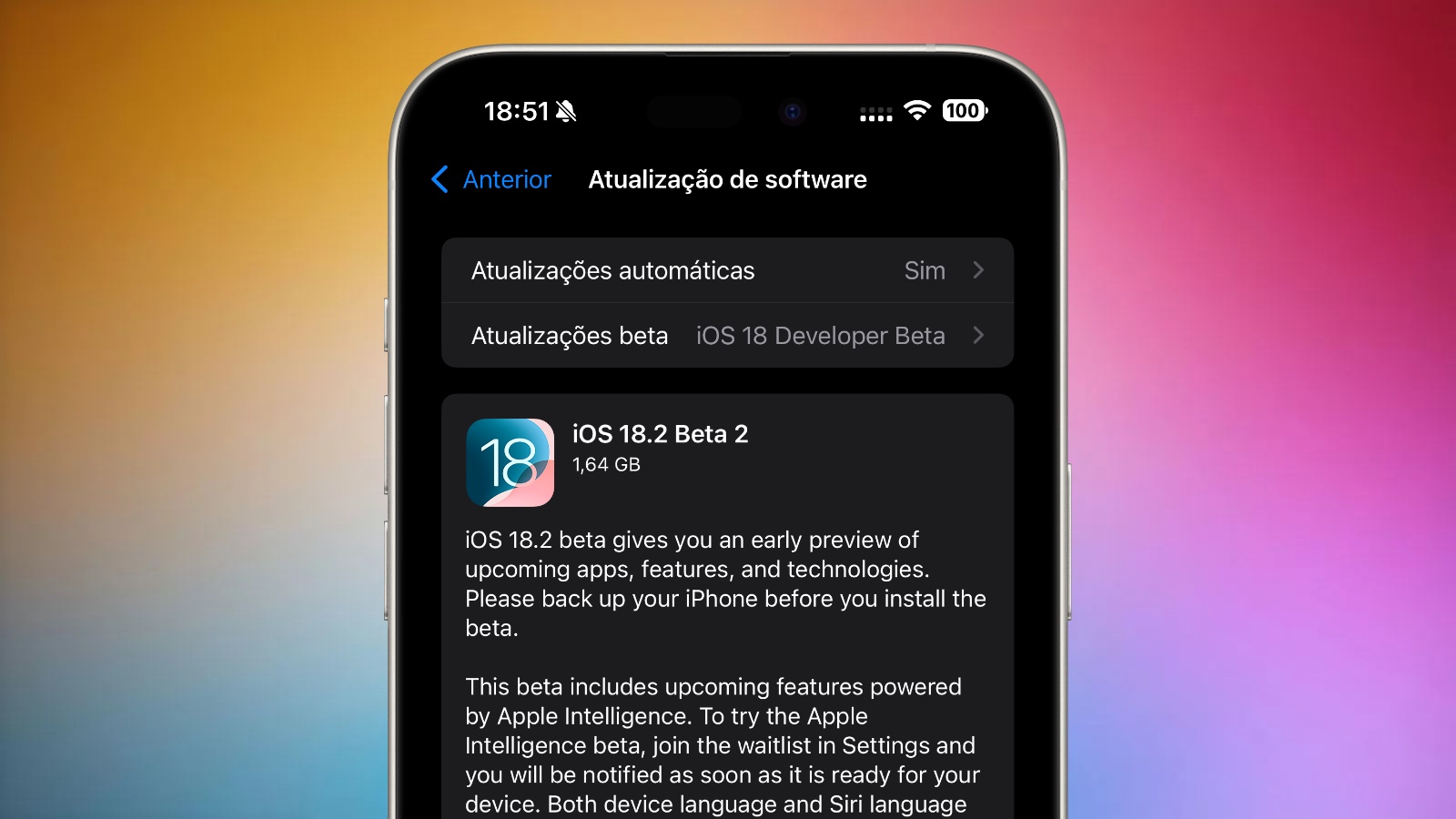 iOS 18.2 beta 2 já disponível para “quase” todos os iPhones antes do lançamento em dezembro