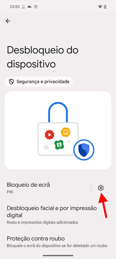 Android segurança PIN proteção