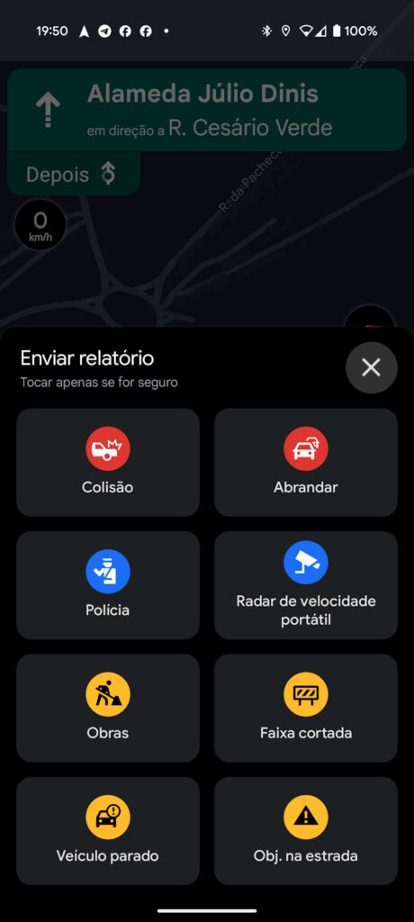 Google Maps alertas radares velocidade polícia