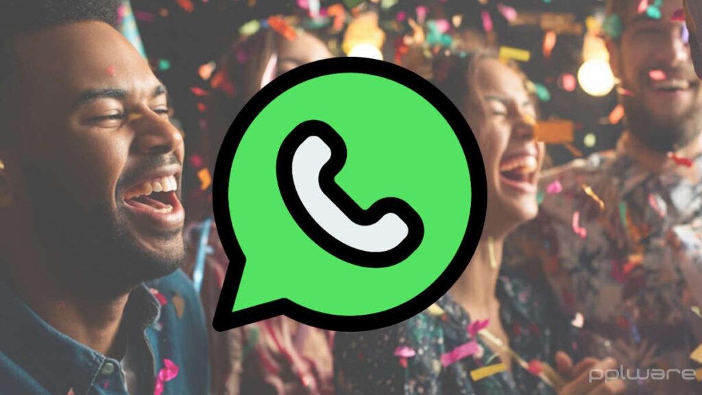 WhatsApp emojis confettis animação