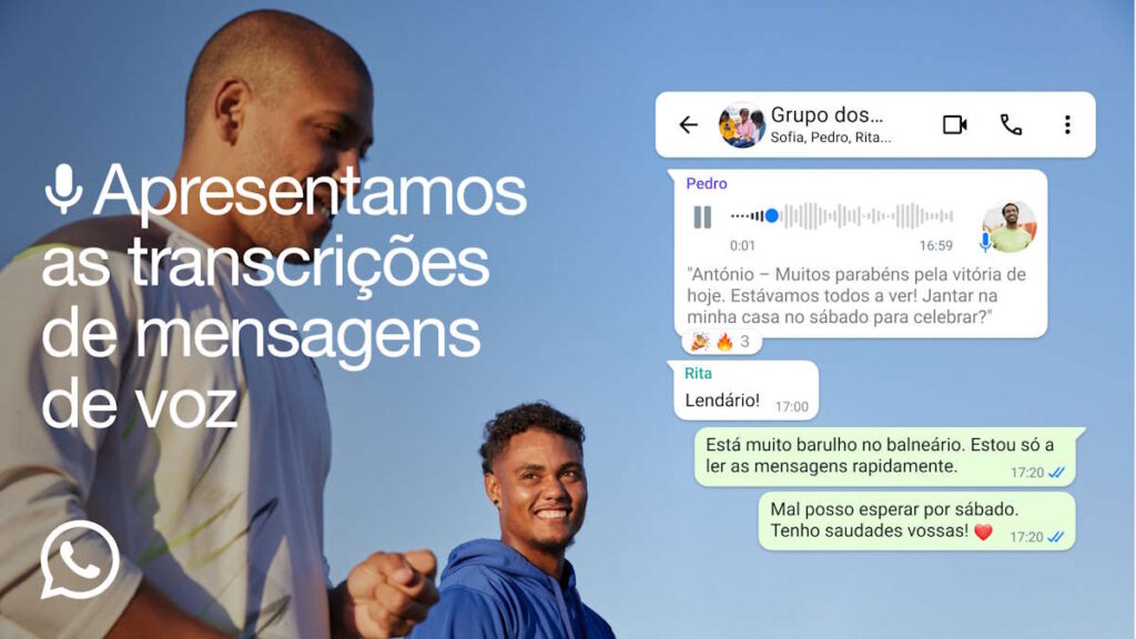 WhatsApp transcrições mensagens voz serviço