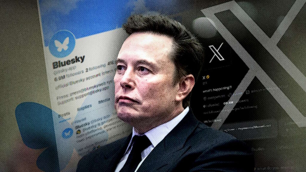 X Bluesky Elon Musk utilizadores