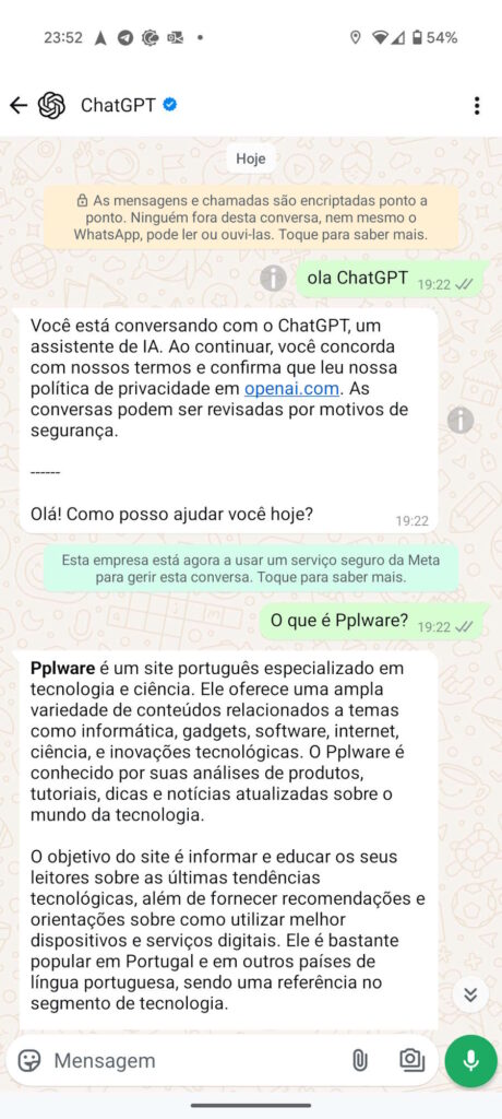 ChatGPT WhatsApp IA OpenAI