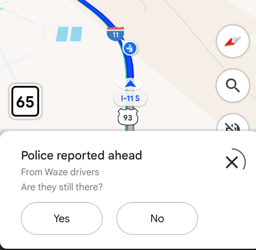 Waze Google Maps alertas polícia