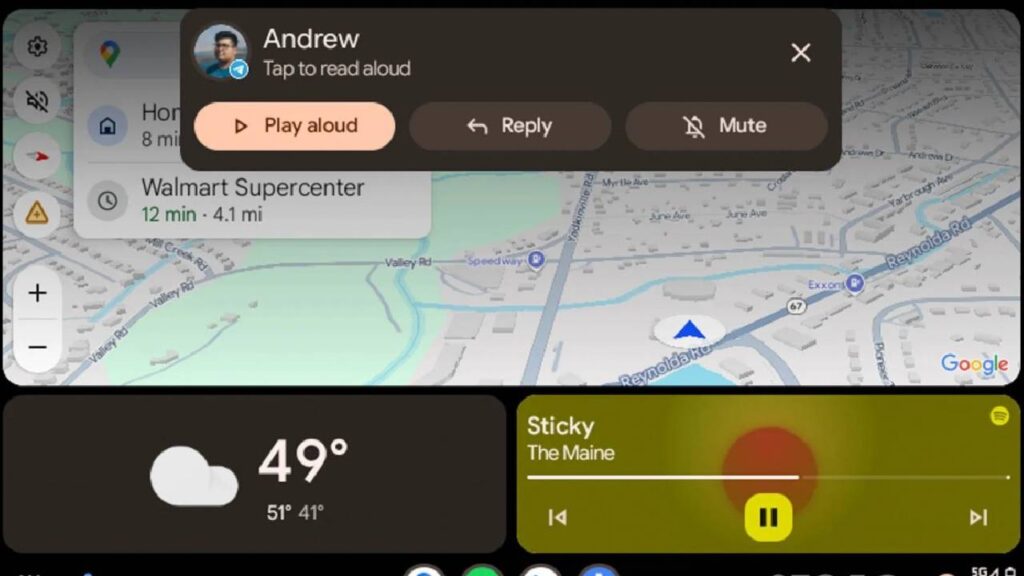 Android Auto interface Material You