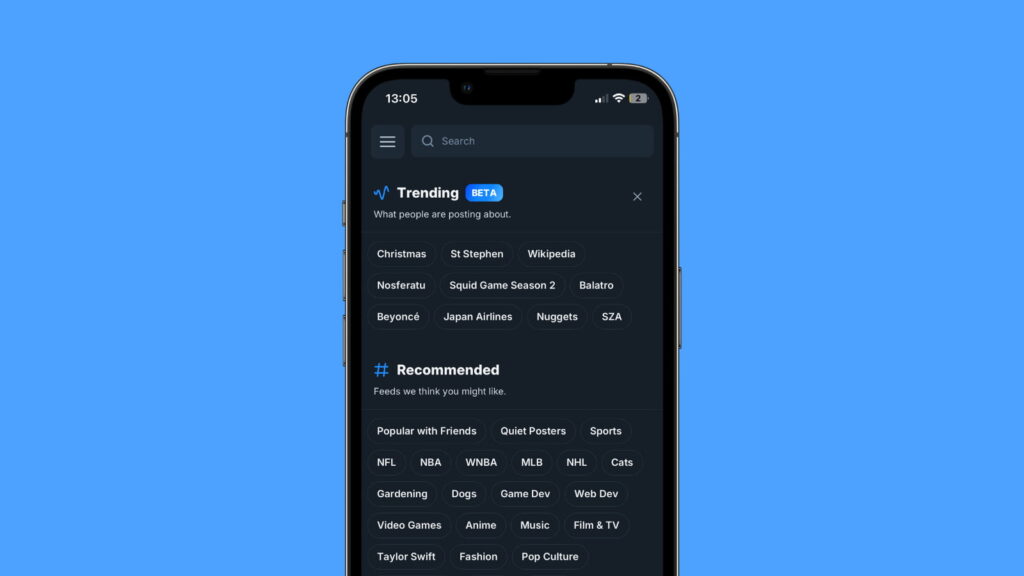 Bluesky aproxima-se do X com o lançamento de Trending Topics