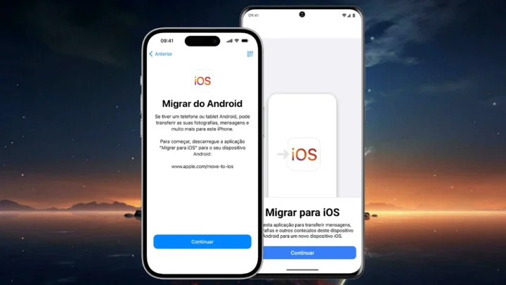 Imagem da app Migrar para iOS destinada a transferir dados dos dispositivos Android para o iPhone ou iPad