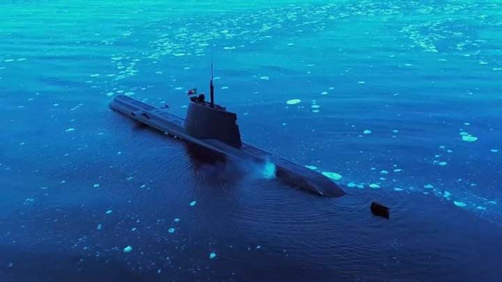 Imagem do submarino tridente da marinha portuguesa