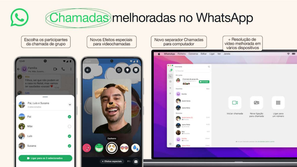 WhatsApp chamadas mensagens melhorar