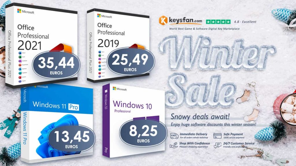 Promoções de Inverno Keysfan: Windows 11 Pro e Office com até 90% de desconto!
