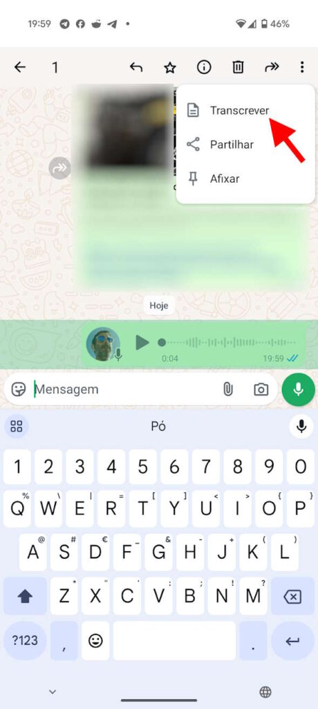 WhatsApp mensagens voz texto converter