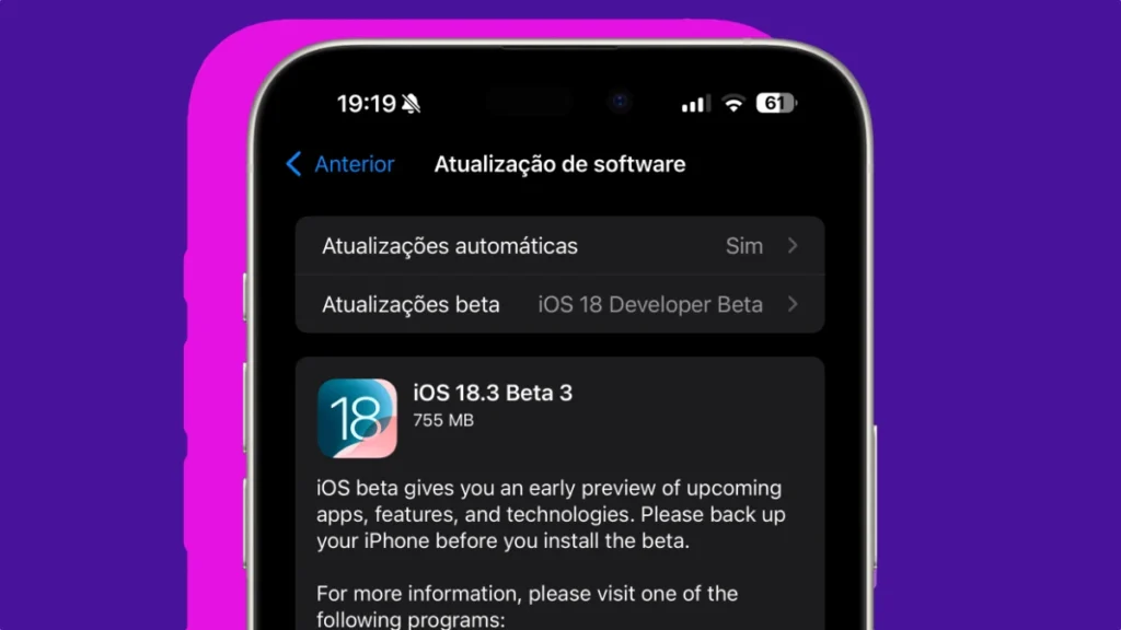 Apple lança a beta 3 do iOS 18.3, macOS Sequoia 15.3 e watchOS 11.3