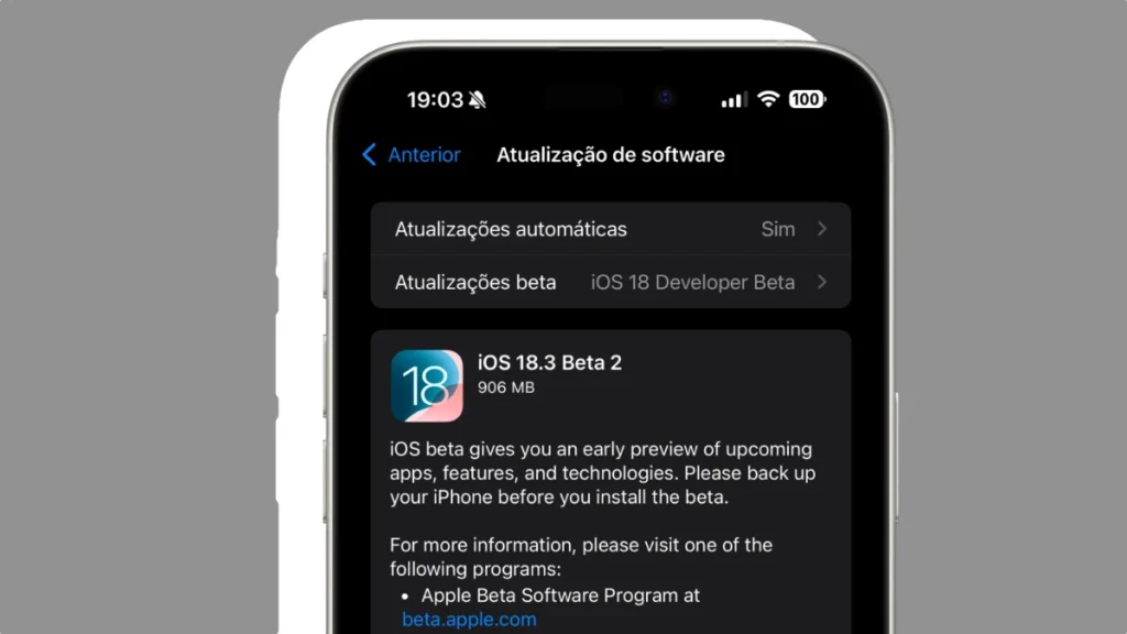 iOS 18.3 beta 2 já está disponível para programadores