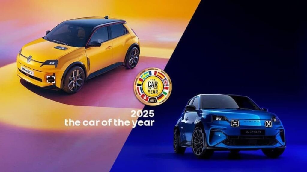 O Renault 5 E-Tech elétrico e o Alpine A290 são Carro do Ano 2025