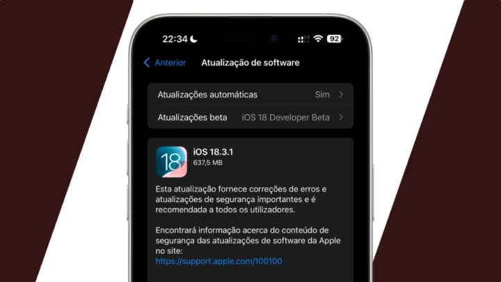 Imagem atualização Apple iOS 18.3.1