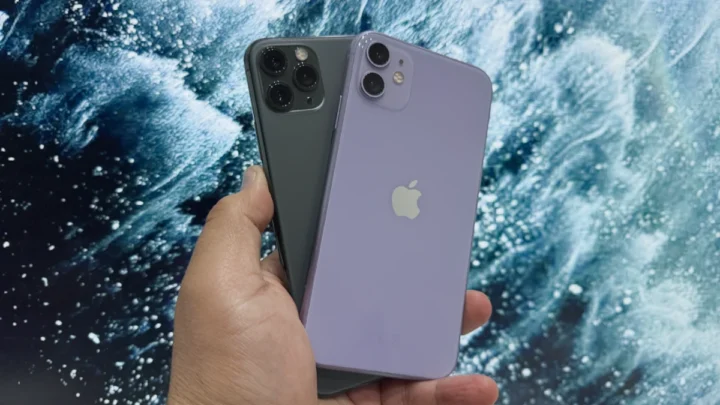 Ilustração iPhone 11 e iPhone 11 Pro Max com iOS 18.3