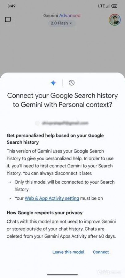 Gemini pesquisa Google histórico
