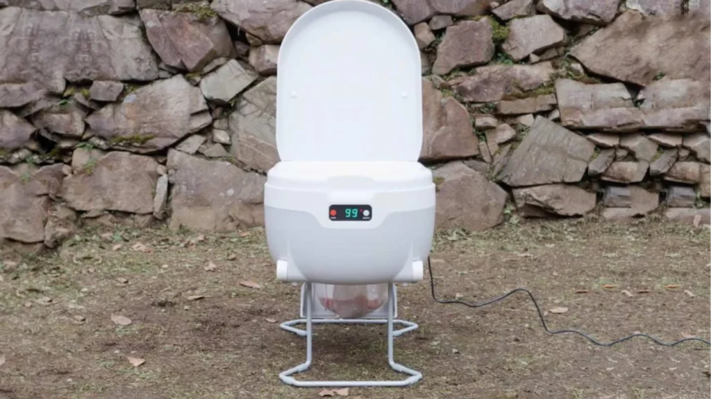 Sanita elétrica portátil usa película hermética biodegradável após utilização