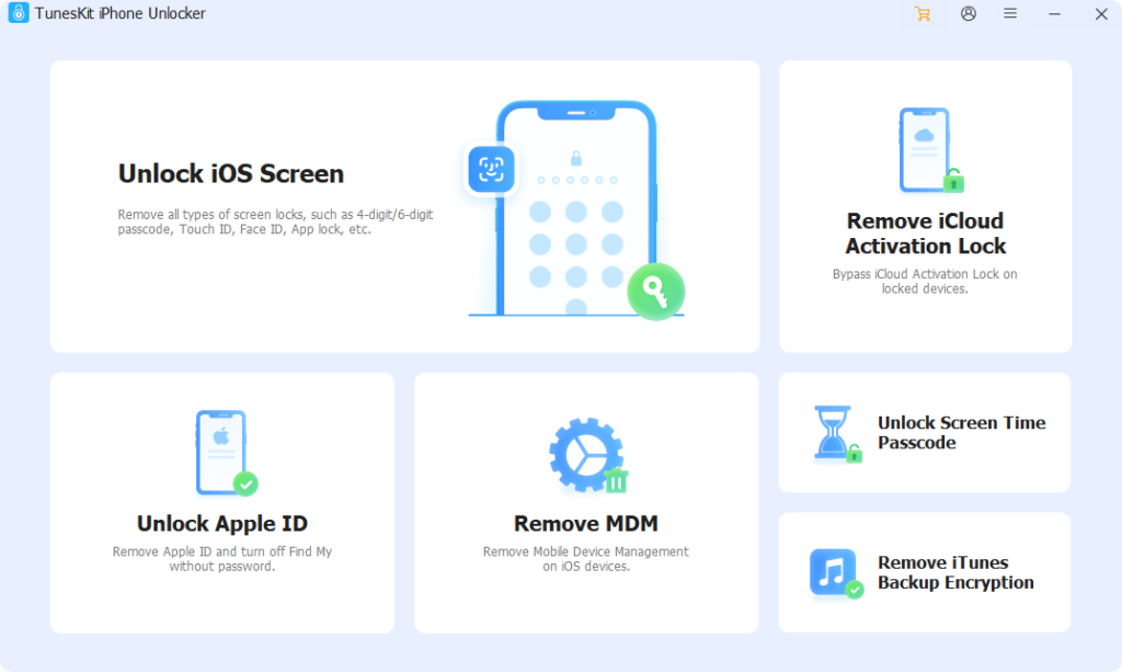 TunesKit iPhone Unlocker: Desbloqueie iPhone, Apple ID e iCloud