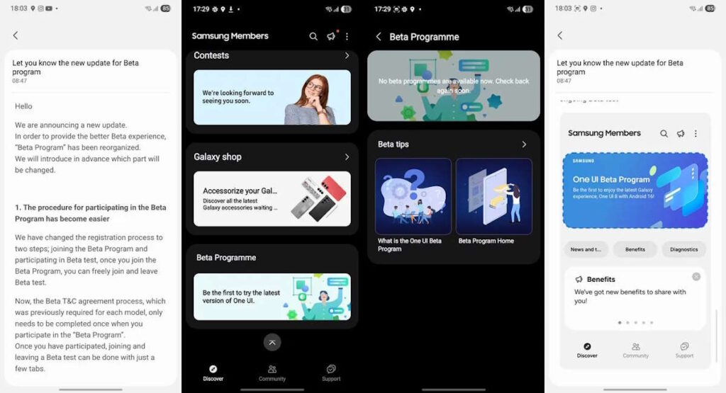 Samsung One UI 8 beta Android