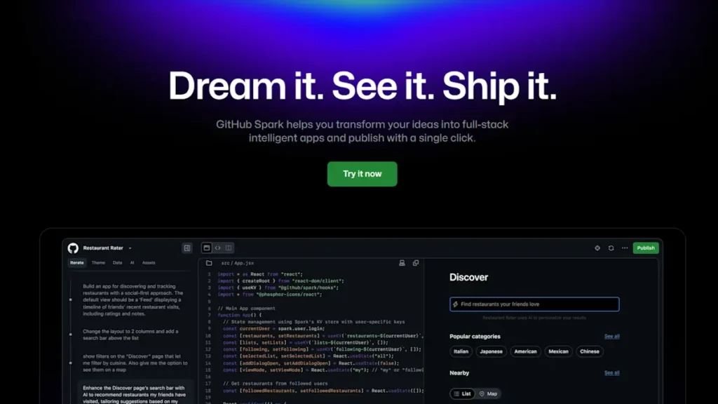 Microsoft lança o GitHub Spark: mais uma ferramenta que “cria apps com um prompt”