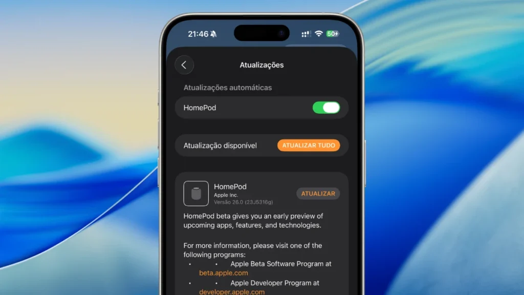 HomePod 26 beta pública já disponível com novas funcionalidades