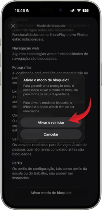 Imagem Modo bloqueado nos iPhones da Apple