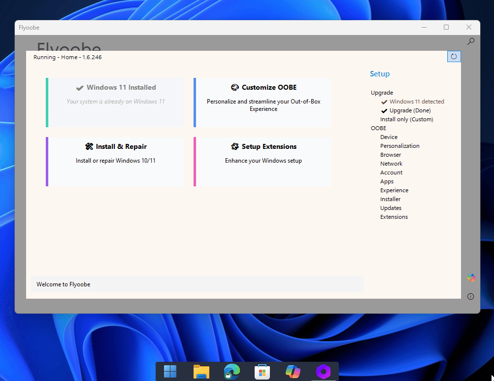 Flyoobe Windows 11 instalação Microsoft