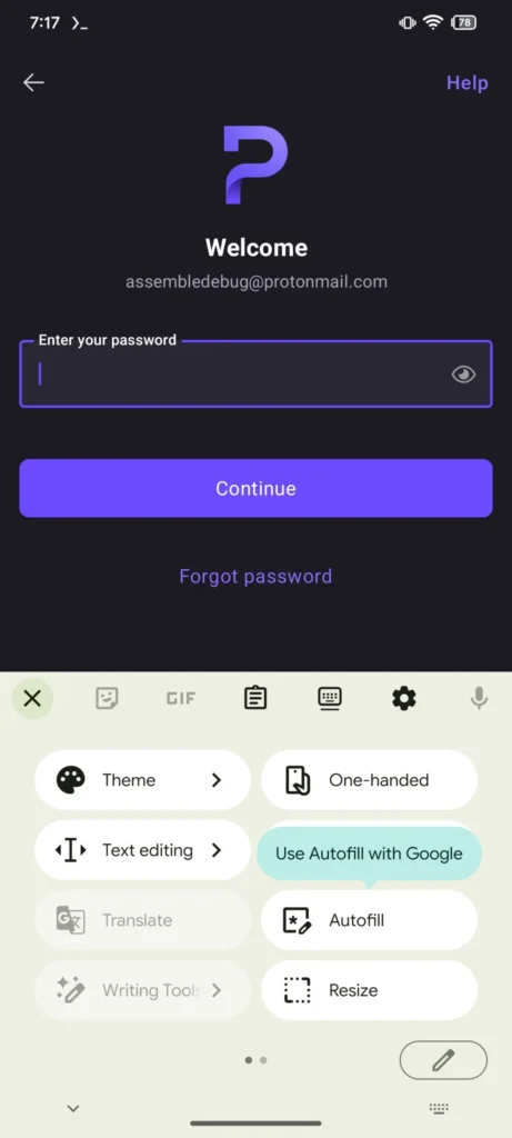 GBoard Android teclado passwords