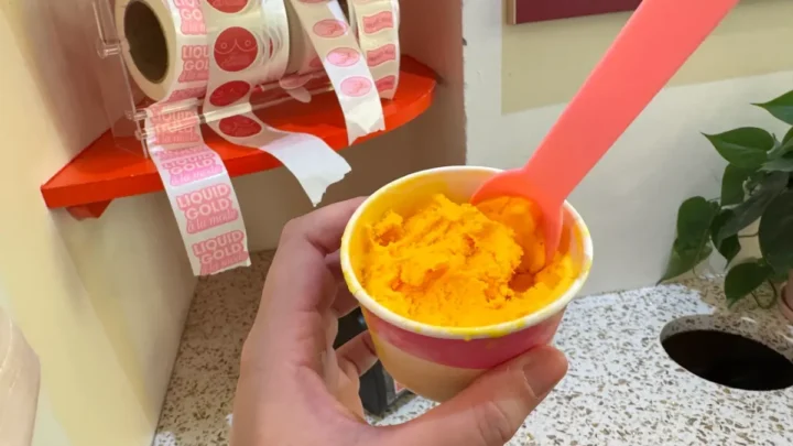 Imagem do gelado que contém "leite materno"