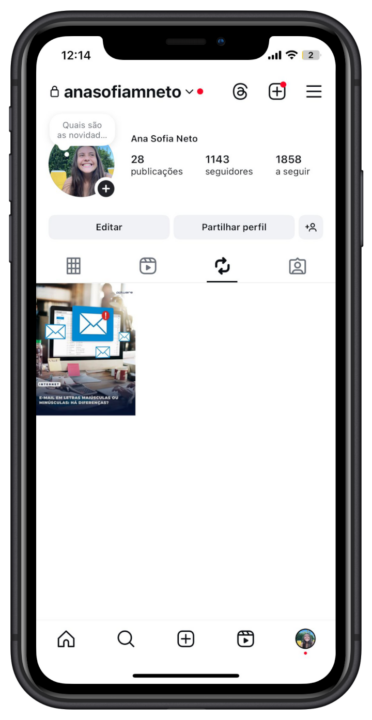 Ícone para republicar no Instagram