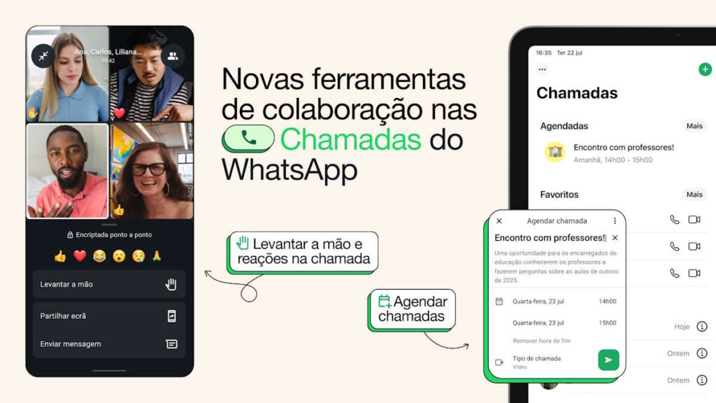 WhatsApp chamadas grupo ferramentas