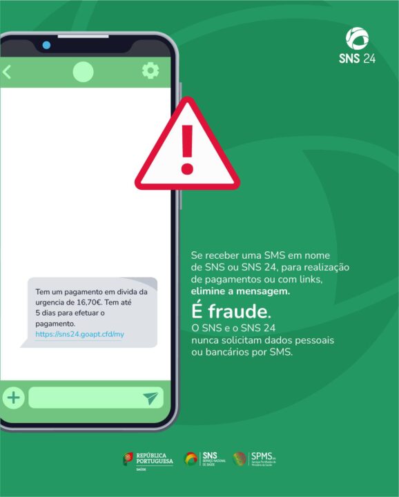Recebeu uma SMS do SNS24 a indicar que tem uma dívida?