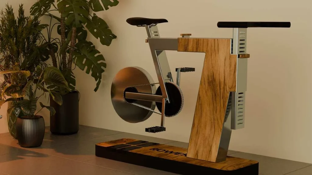 Bicicleta estática que gera 100W de energia e carrega dispositivos