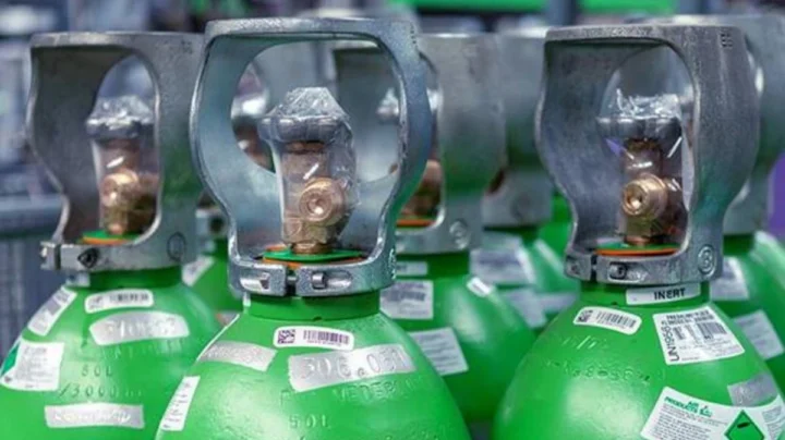 Imagem de garragas de CO₂ alimentar