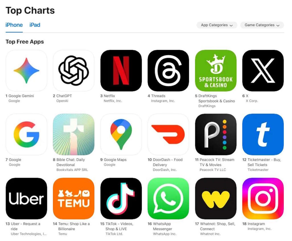 Gemini ChatGPT IA iPhone App Store