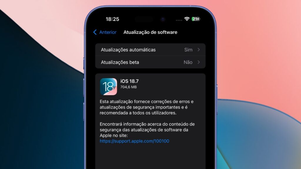Apple lançou o iOS 18.7 para iPhones que não recebem o iOS 26